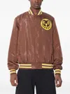 Icecream Satin Bomber Jacket In Brown