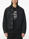 Icecream Sherpa-collar Denim Jacket In Black