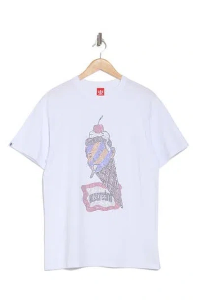 Icecream Shiner Crystal Embellished T-shirt In White