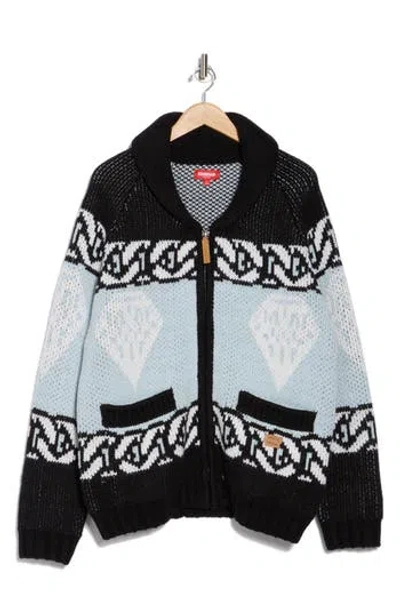 Icecream Shining Jacquard Cardigan In Black