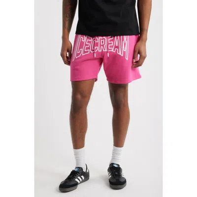 Icecream Shot Cotton French Terry Sweat Shorts In Beetroot Purple