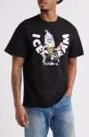 Icecream Skate Cone Graphic T-shirt In Black
