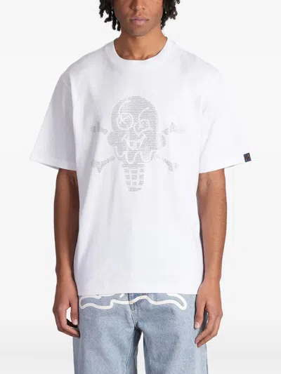 Icecream Skull-embellished T-shirt In White