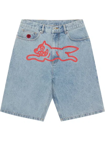 Icecream Sky Blue Running Dog Denim Shorts