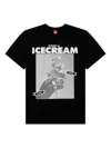 Icecream Sip Cotton Graphic T-shirt In Black