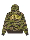 Icecream Smiley Tiger Camo-printed Hoodie In Green