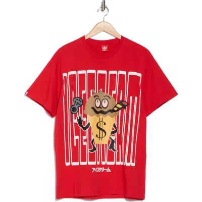 Icecream Smokey Graphic T-shirt In Racing Red