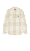 Icecream Snow White Plaid Cotton Flannel Button-up Shirt In White