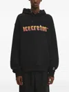 Icecream Black Soft Serve Sparkle Popover Hoodie In Black