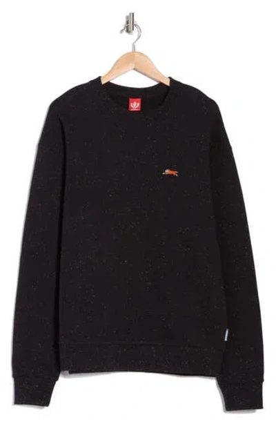 Icecream Speckled Cotton French Terry Sweatshirt In Black Speckled