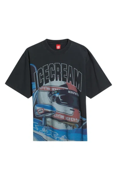 Icecream Sponsor Graphic T-shirt In Black