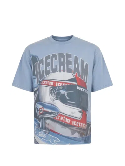 Icecream Sponsor Graphic-print T-shirt In Blue