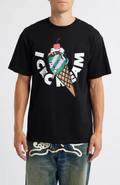 Icecream Spoonful Graphic T-shirt In Black