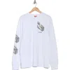 Icecream Stack Long Sleeve Cotton Graphic T-shirt In White