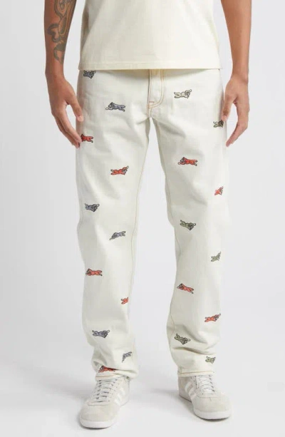 Icecream Stampede Strawberry Fit Straight Leg Jeans In Antique White