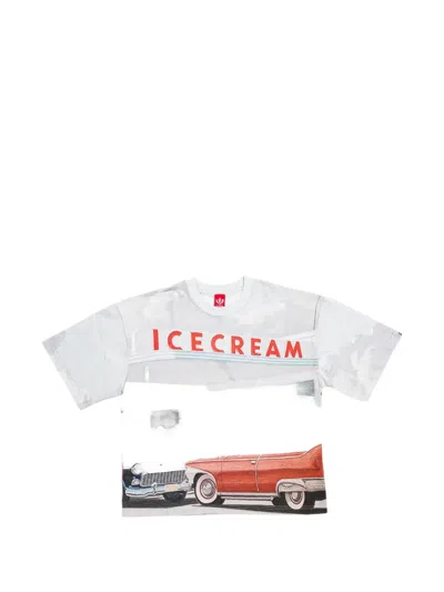 Icecream Storefront Knit T-shirt In White