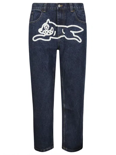 Icecream Straight Leg Denim With Playful Front Print In Blue