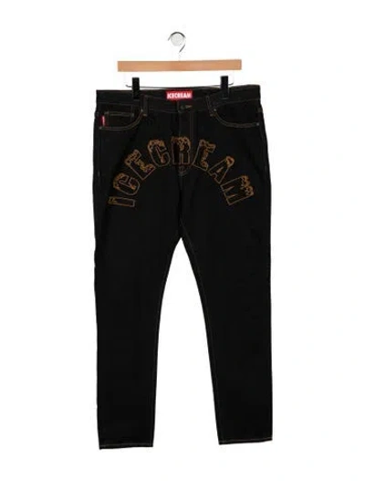 Pre-owned Icecream Straight-leg Jeans In Black