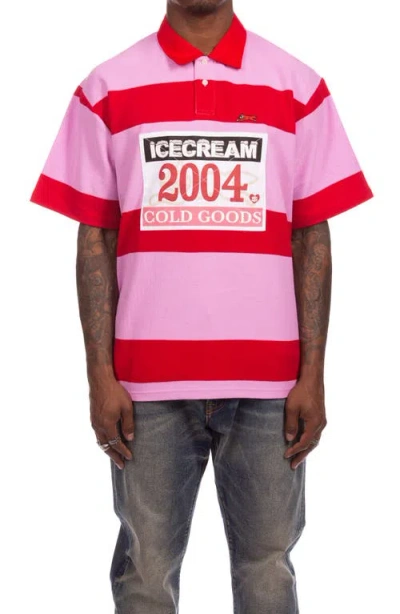 Icecream Strawberry Appliqué Polo In Multi