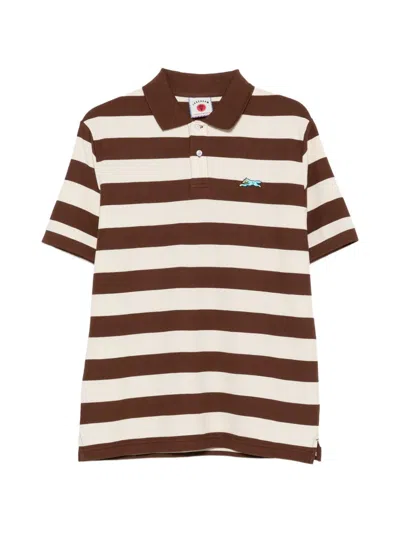Icecream Striped Cotton T-shirt In Brown