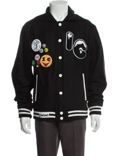 Pre-owned Icecream Striped Varsity Jacket In Black
