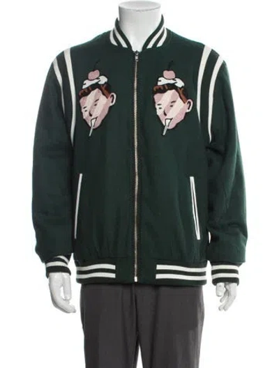 Pre-owned Icecream Striped Varsity Jacket W/ Tags In Green