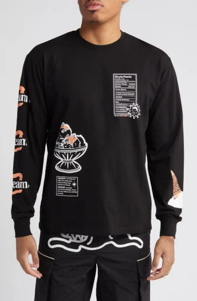 Icecream Style Facts Long Sleeve Graphic T-shirt In Black