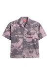 Icecream Sugar Cotton Button-up Shirt In Pink Nectar