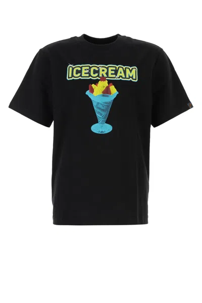 Icecream Sundae Cotton T-shirt In Black