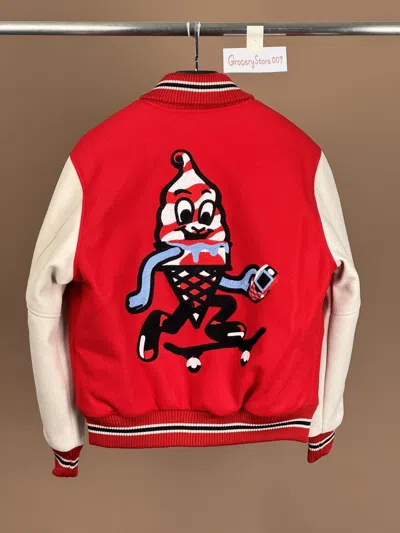 Pre-owned Icecream Team Varsity Jacket In Red