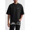 Icecream Outline Graphic Oversize T-shirt In Black