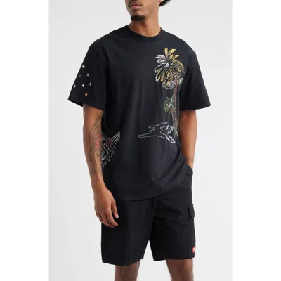 Icecream The Palms Embroidered Oversize T-shirt In Black