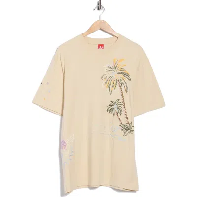 Icecream The Palms Embroidered Oversize T-shirt In Neutral