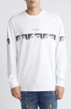 Icecream These Eyes Long Sleeve Cotton Graphic T-shirt In White