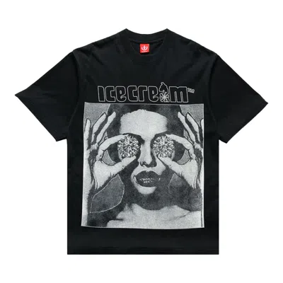 Pre-owned Icecream These Eyes Short-sleeve Knit 'jet Set' | Black | Men's Size L