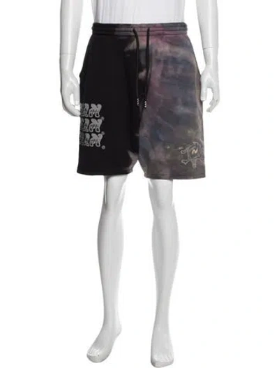 Pre-owned Icecream Tie-dye Print Athletic Shorts In Black