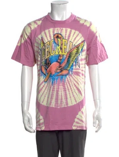 Pre-owned Icecream Tie-dye Print Crew Neck T-shirt In Pink
