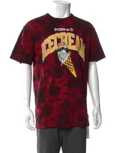 Pre-owned Icecream Tie-dye Print Crew Neck T-shirt In Red