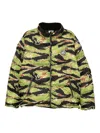 Icecream Tiger Stripe Puffer Jacket In Green