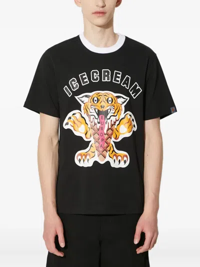 Icecream Tiger T-shirt In Black