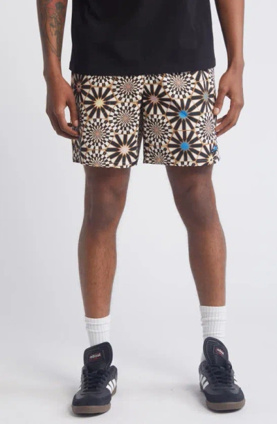Icecream Tropical Print Shorts In Brown