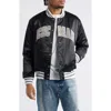 Icecream University Satin Graphic Snap-up Jacket In Black