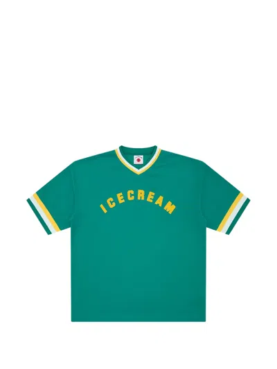 Icecream V-neck T-shirt In Green