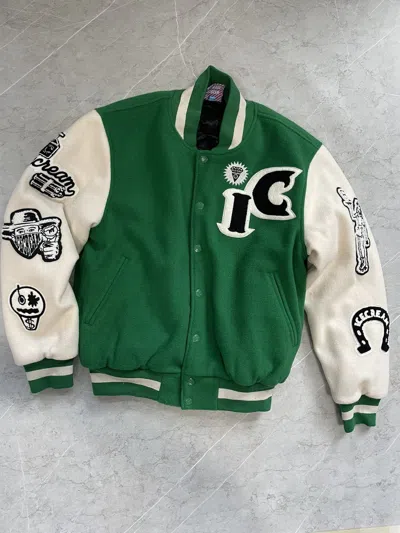 Pre-owned Icecream Varsity Jacket M In Green