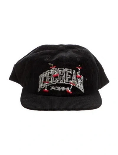 Pre-owned Icecream Velvet Baseball Cap In Black
