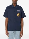 Icecream Waitress Camp-collar Shirt In Blue