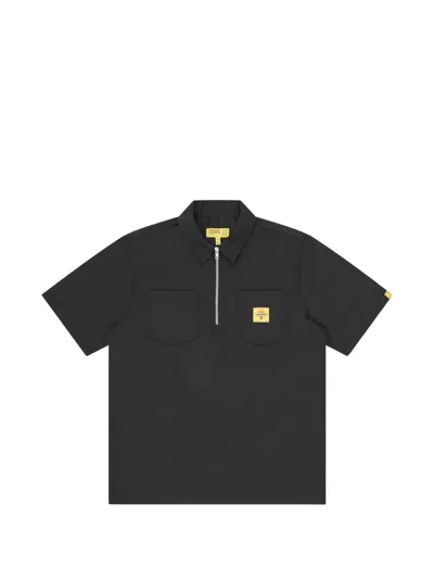 Icecream Waitress Graphic-print Quarter-zip Polo Shirt In Black