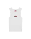 Icecream Womens Beaded Running Dog Ribbed Vest Top In White