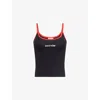 Icecream Womens Black Soft Serve Cone Logo-embroidery Cotton-jersey Vest Top In Black