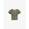 Icecream Womens Camo Crystal-logo Soft Serve Cotton-jersey Baby Tee In Green